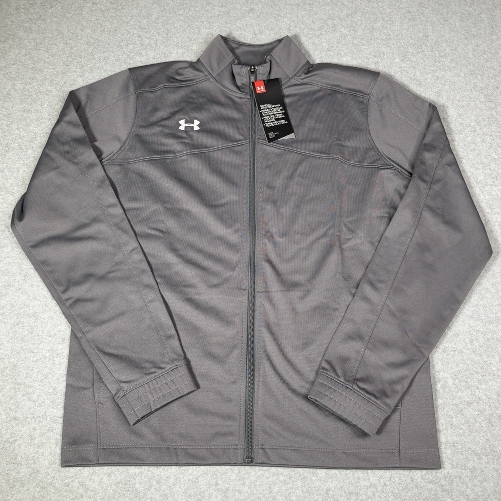New Under Armour UA Futbolista Jacket Women's Small Gray Full Zip Athleisure